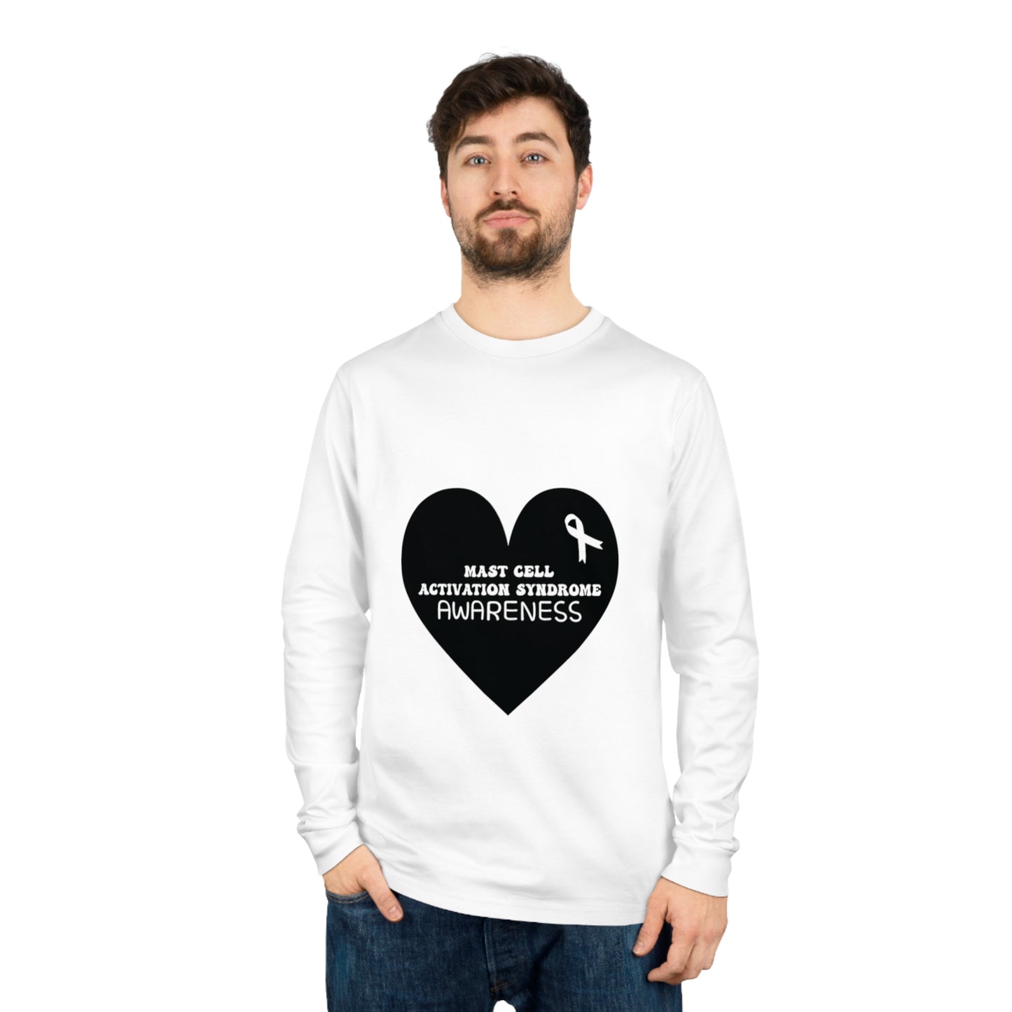 Awareness Heart - Mast Cell Activation Syndrome, Unisex Organic Long Sleeve Tee, Printed