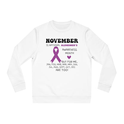 Awareness Month - Alzheimer's, Unisex Organic Sweatshirt, Printed