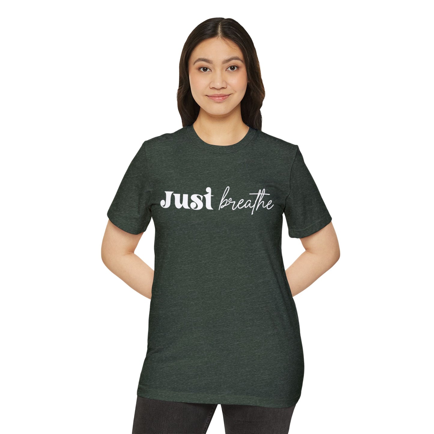 Just Breathe, Unisex Organic Cotton T-shirt, Printed