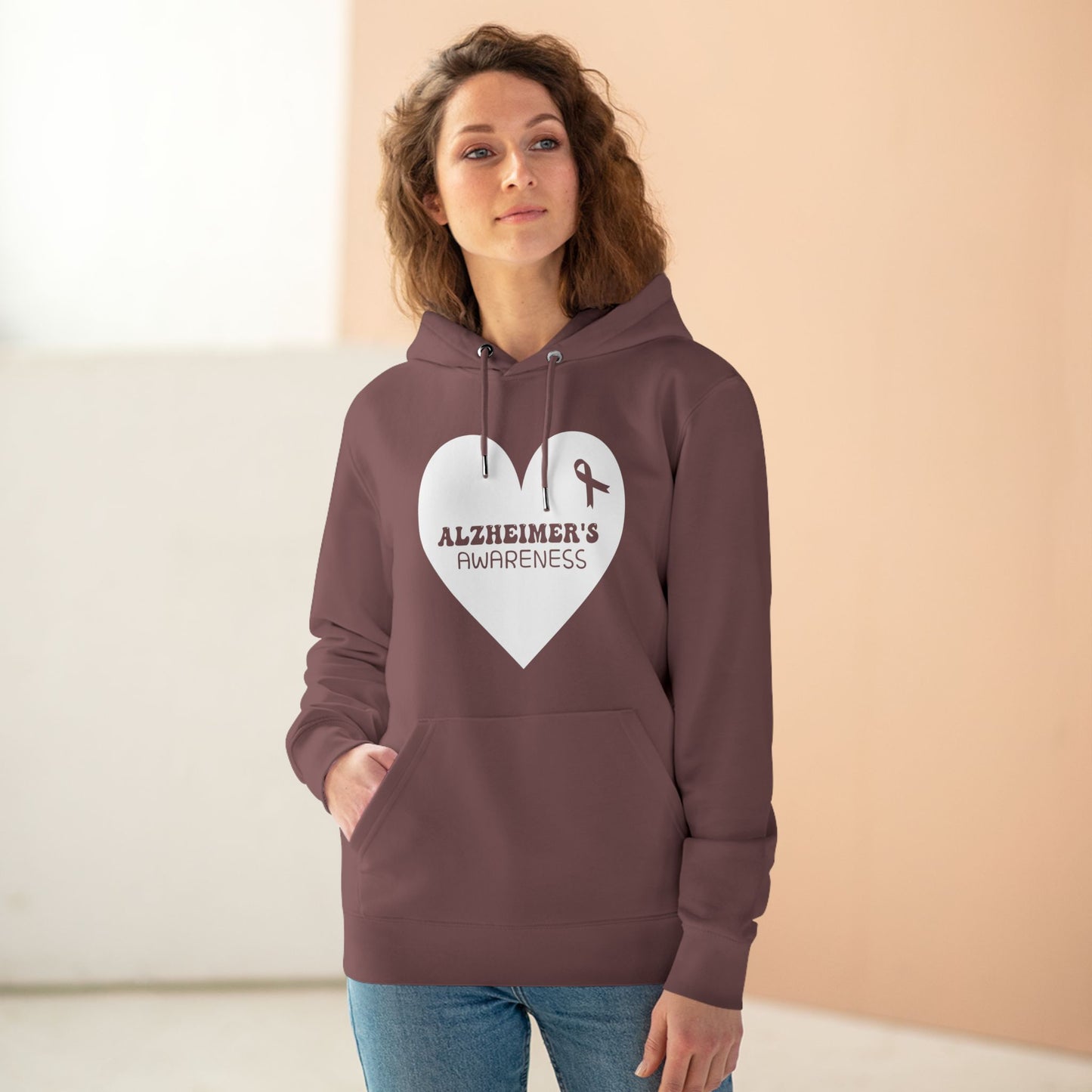 Awareness Heart - Alzheimer's | Unisex Heavy Blend Organic Hoodie Sweatshirt