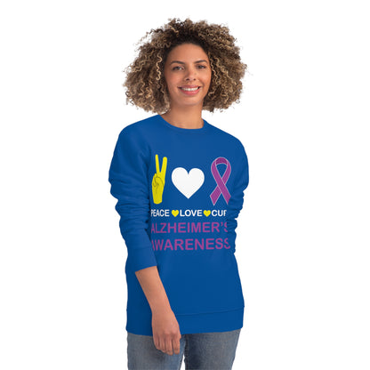 Peace Love Cure - Alzheimer's, Unisex Organic Sweatshirt, Printed