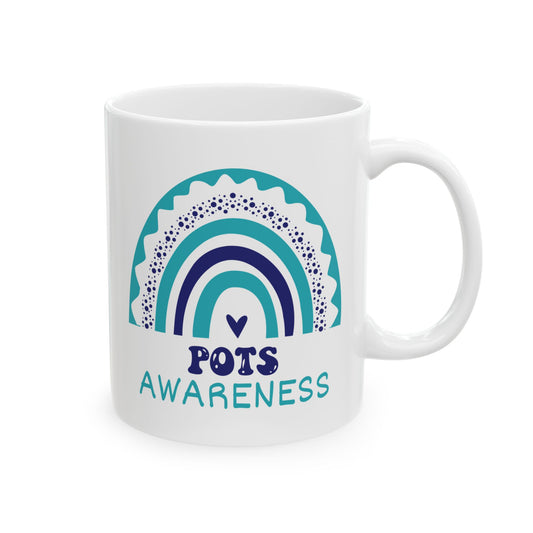 POTS Big Awareness Rainbow | Lead-free Ceramic Mug, (11oz, 15oz)