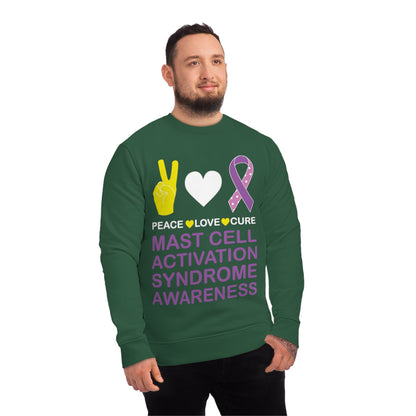 Peace Love Cure - Mast Cell Activation Syndrome, Unisex Organic Sweatshirt, Printed