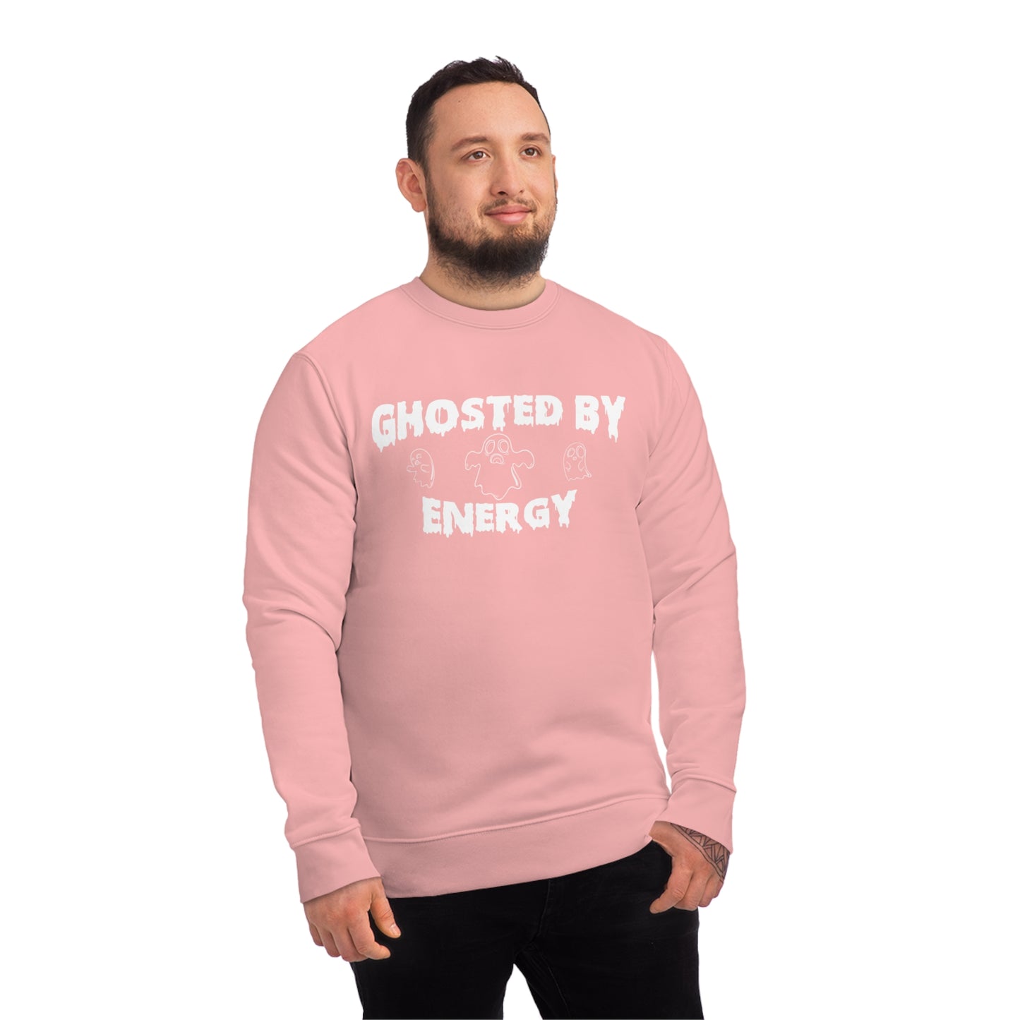 Ghosted by Energy with Spooky Ghosts, Unisex Organic Sweatshirt, Printed