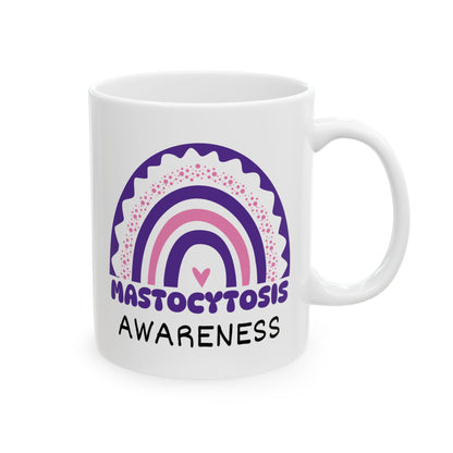 Mastocytosis Big Awareness Rainbow | Lead-free Ceramic Mug, (11oz, 15oz)