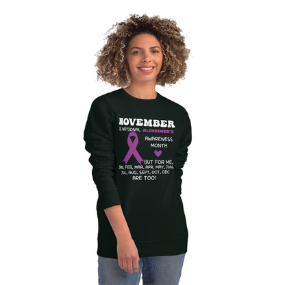 Awareness Month - Alzheimer's, Unisex Organic Sweatshirt, Printed