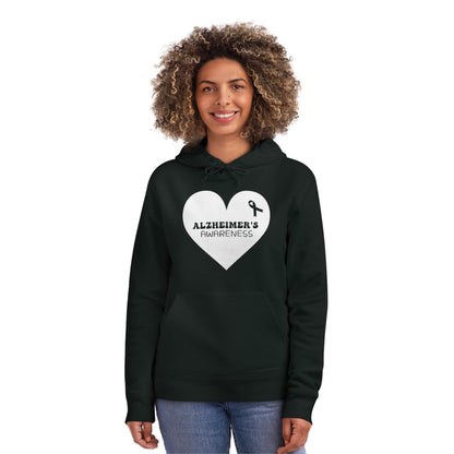 Awareness Heart - Alzheimer's, Unisex Organic Drummer Hoodie, Printed