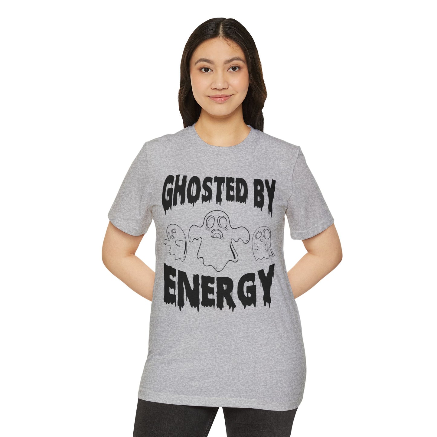 Ghosted by Energy with Spooky Ghosts, Unisex Organic Cotton T-shirt, Printed