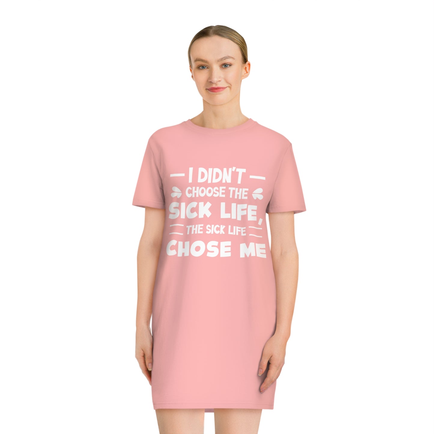 I Didn't Choose the Sick Life, Women's Spinner T-Shirt Dress, Printed