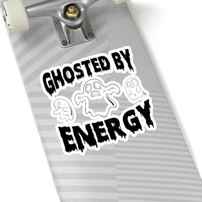 Ghosted by Energy with Spooky Ghosts, Sticker (Black)