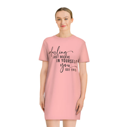 Believe in Yourself, Women's Spinner T-Shirt Dress, Printed