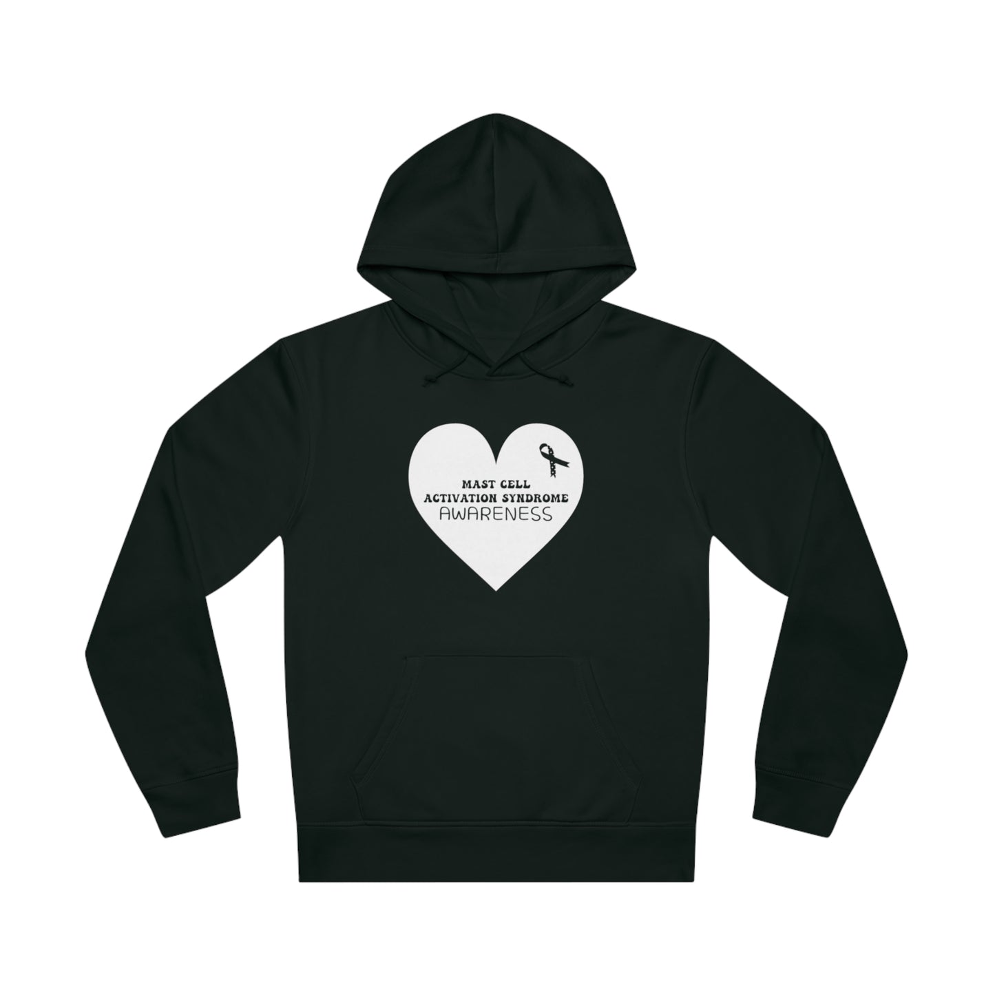 Awareness Heart - Mast Cell Activation Syndrome, Unisex Organic Drummer Hoodie, Printed