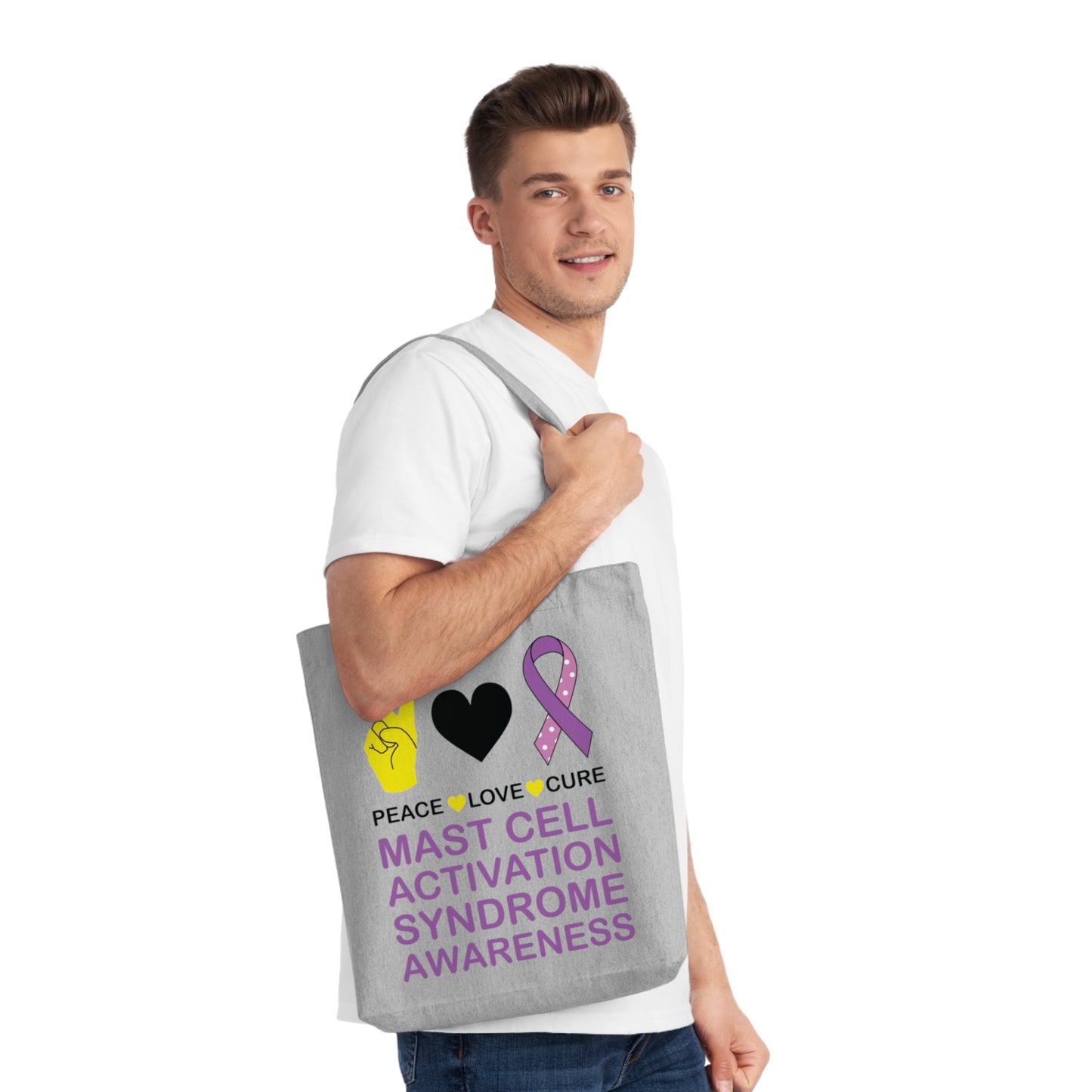 Peace Love Cure - Mast Cell Activation Syndrome, Organic Tote, Printed