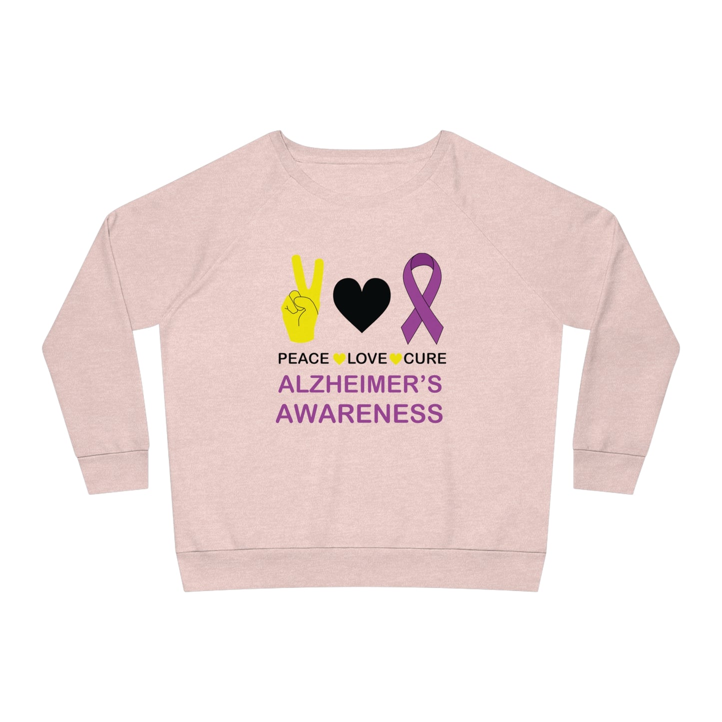 Peace Love Cure - Alzheimer's, Women's Dazzler Relaxed Organic Fit Sweatshirt, Printed