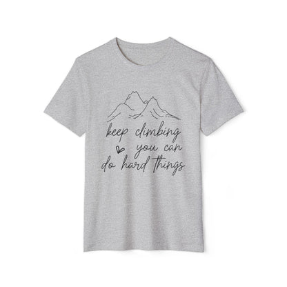 Keep Climbing, Unisex Organic Cotton T-shirt, Printed