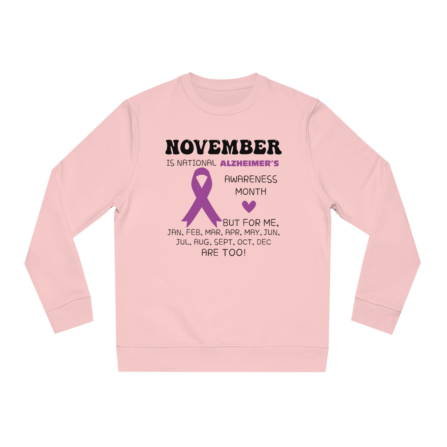 Awareness Month - Alzheimer's, Unisex Organic Sweatshirt, Printed