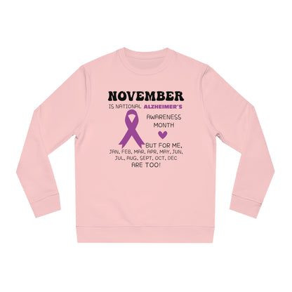 Awareness Month - Alzheimer's, Unisex Organic Sweatshirt, Printed