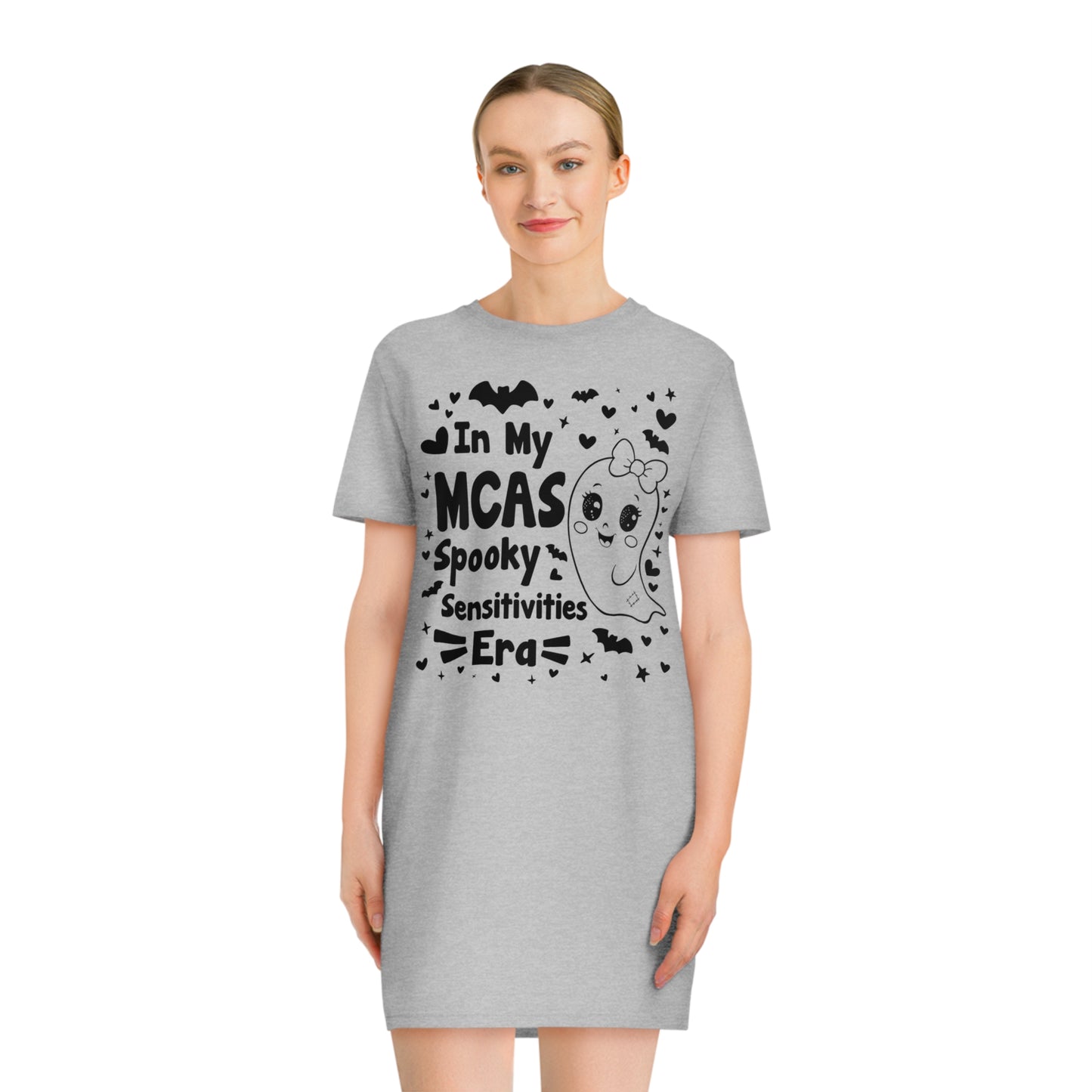 In My MCAS Spooky Sensitivities Era, Women's Spinner T-Shirt Dress, Printed