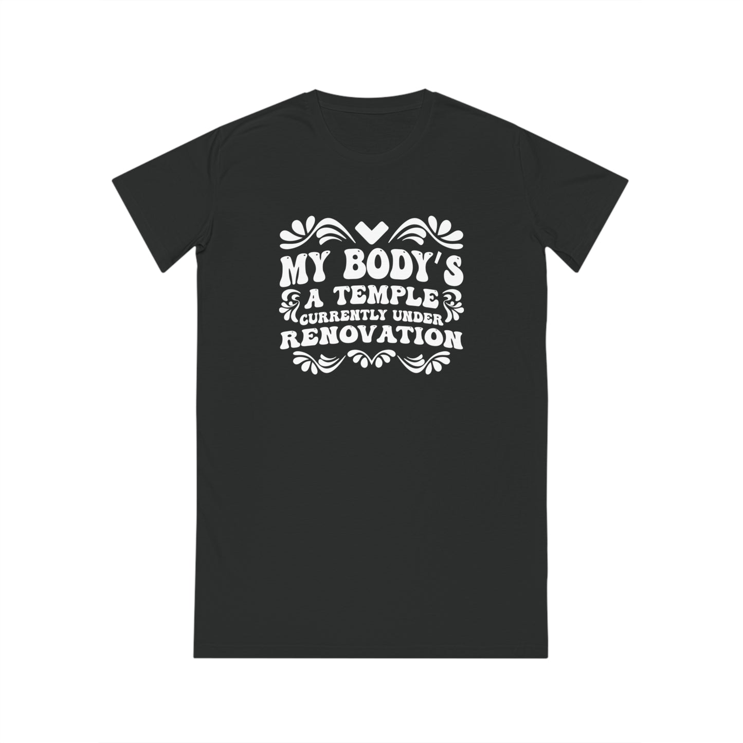 My Body's A Temple..., Women's Spinner T-Shirt Dress, Printed