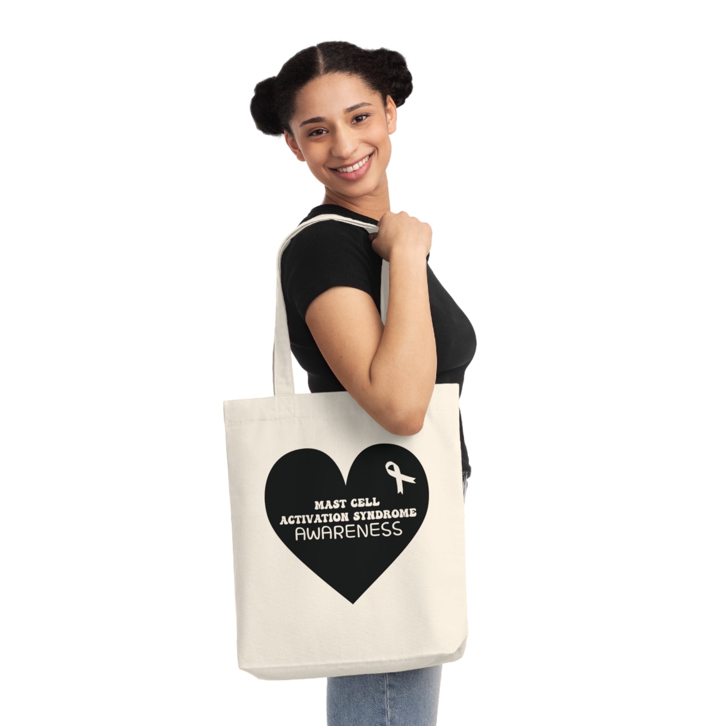 Awareness Heart - Mast Cell Activation Syndrome, Organic Tote, Printed