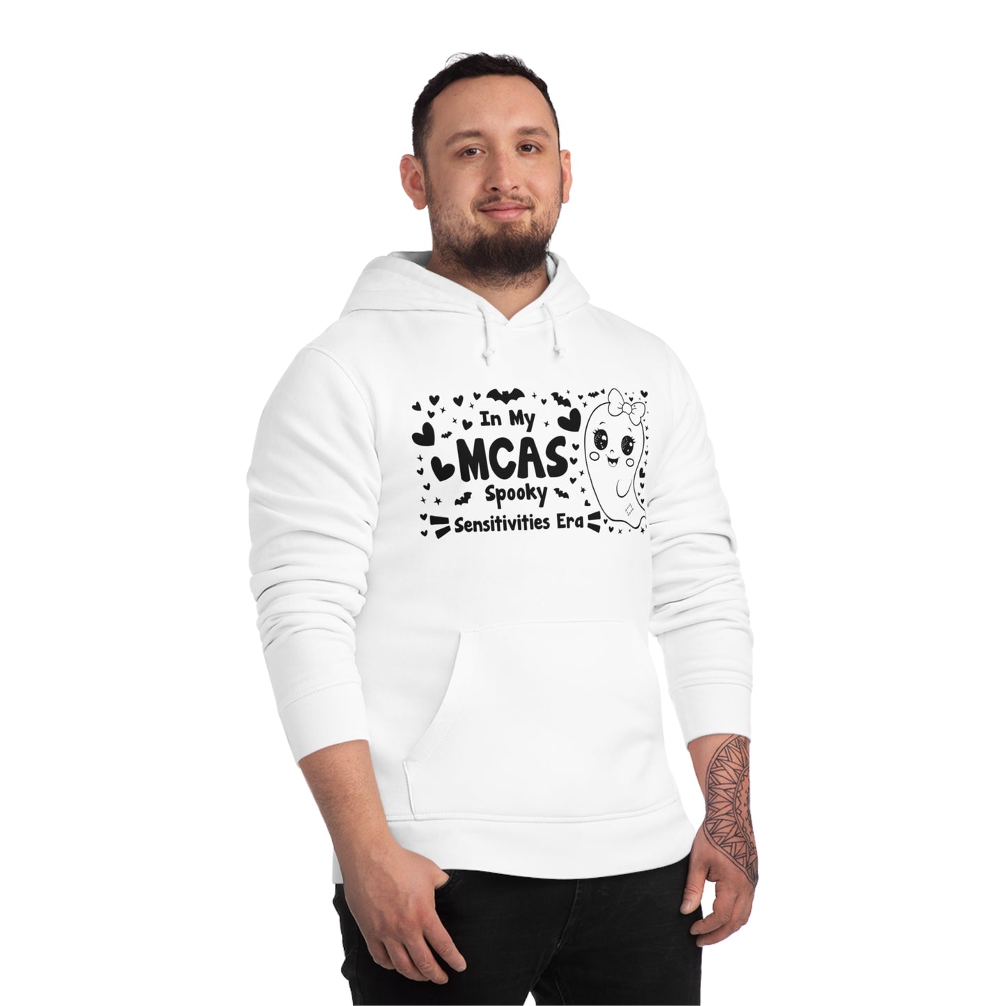 In My MCAS Spooky Sensitivities Era, Unisex Organic Drummer Hoodie, Printed