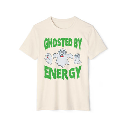 Ghosted by Energy with Spooky Ghosts, Unisex Organic Cotton T-shirt (Colorful), Printed