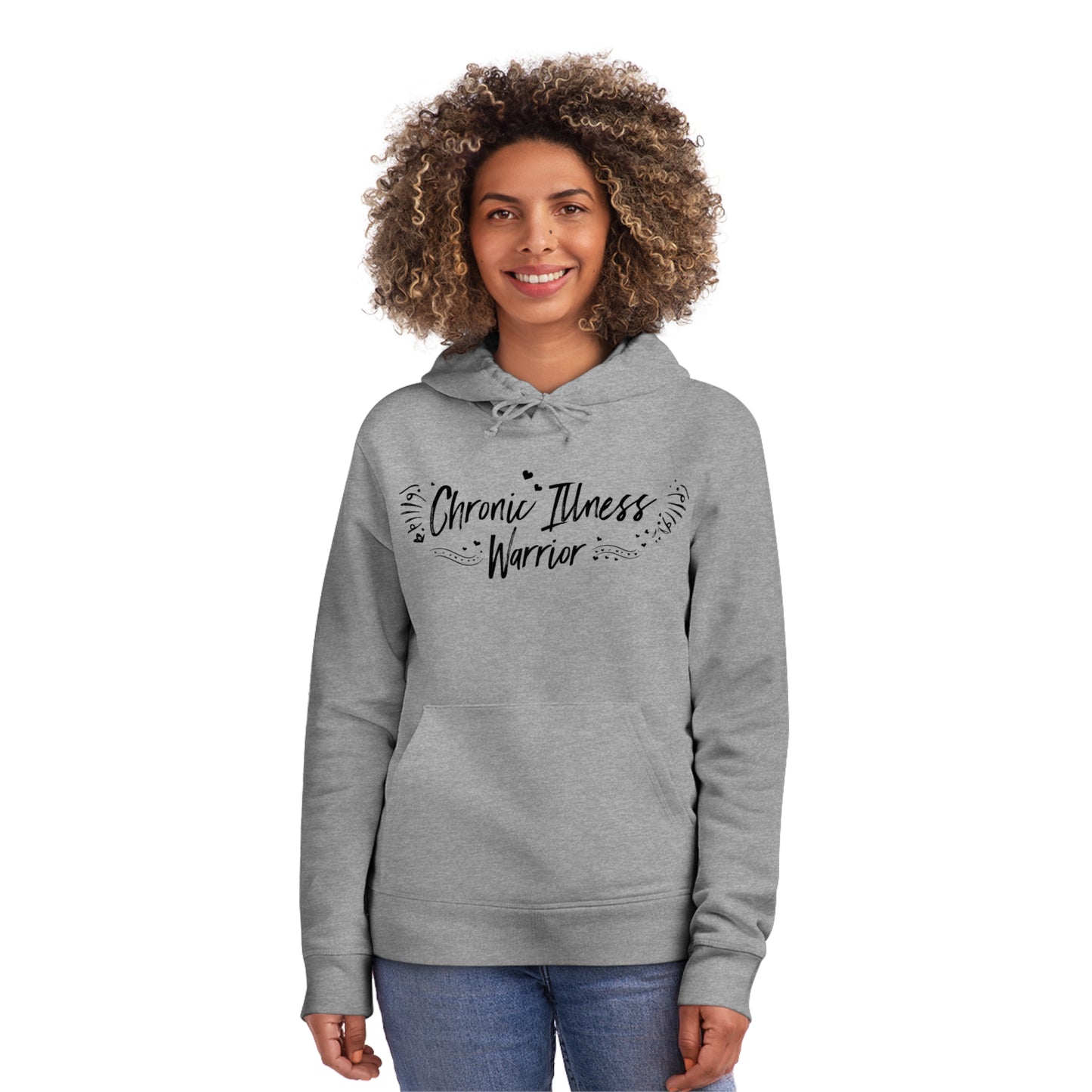 Chronic Illness Warrior, Unisex Organic Drummer Hoodie, Printed