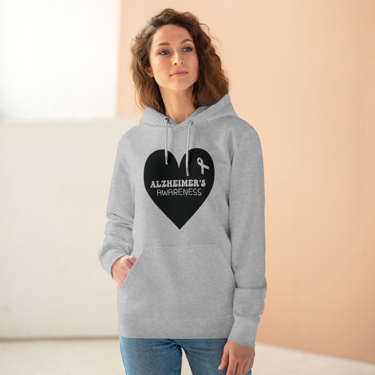 Awareness Heart - Alzheimer's in Pastel Aesthetic | Unisex Heavy Blend Organic Hoodie Sweatshirt