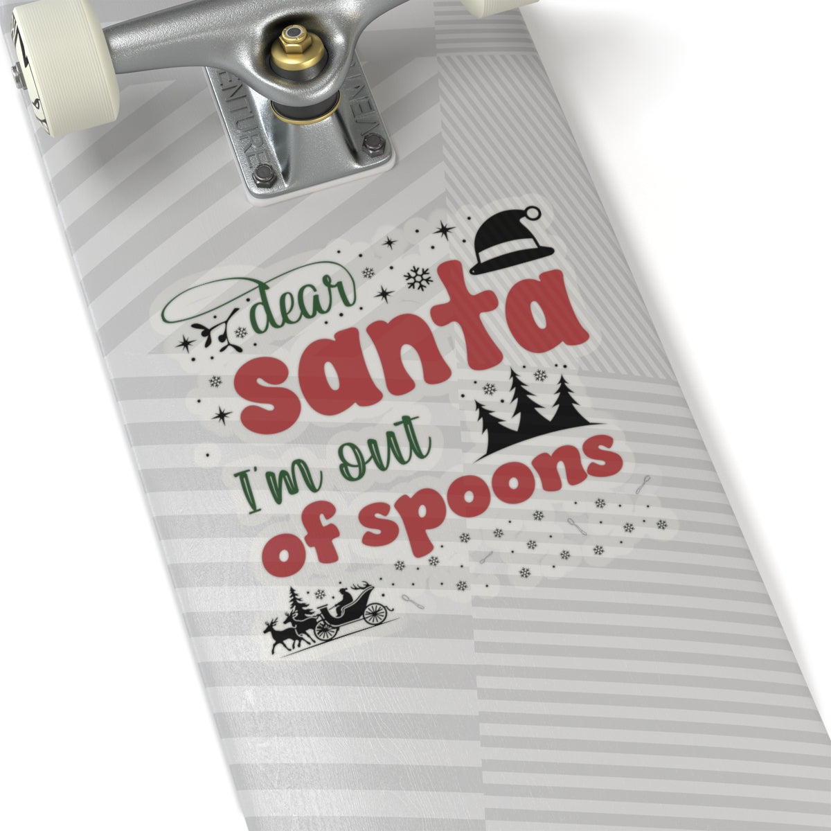 Dear Santa, I’m Out of Spoons | Colorful Vinyl Sticker