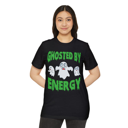 Ghosted by Energy with Spooky Ghosts, Unisex Organic Cotton T-shirt (Colorful), Printed