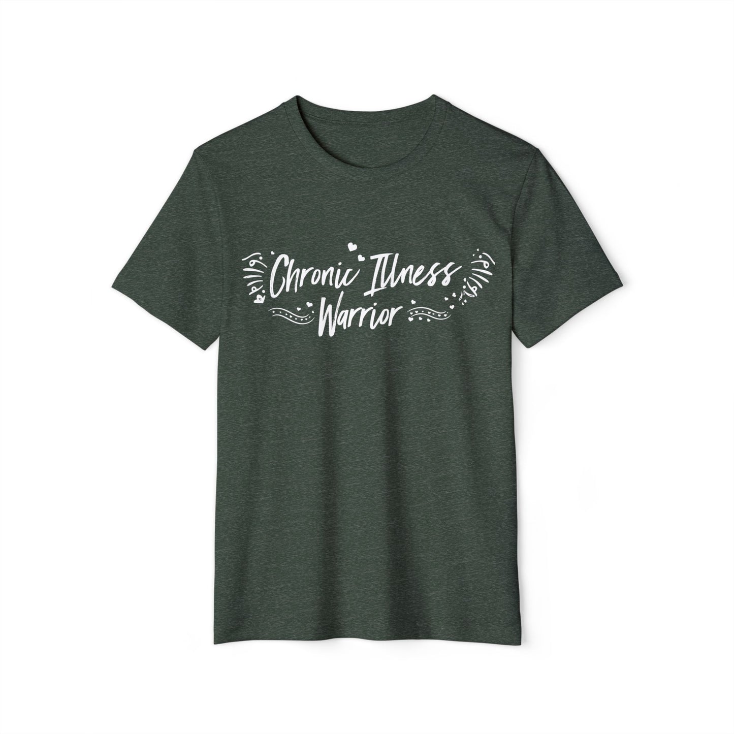 Chronic Illness Warrior, Unisex Organic Cotton T-shirt, Printed