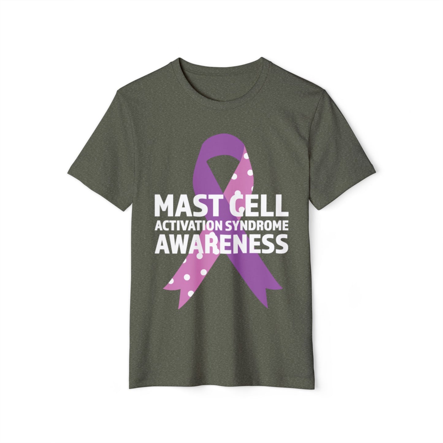 Awareness Ribbon - Mast Cell Activation Syndrome, Unisex Organic Cotton T-shirt, Printed