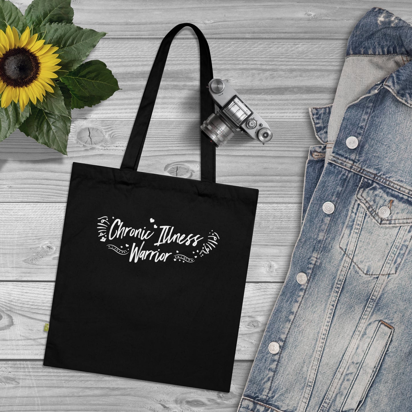 Chronic Illness Warrior, Organic Tote (Colorful), Printed