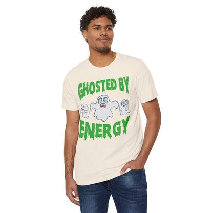 Ghosted by Energy with Spooky Ghosts, Unisex Organic Cotton T-shirt (Colorful), Printed