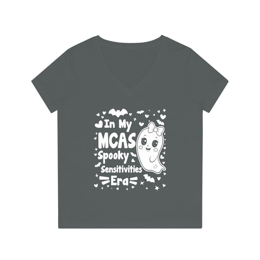 In My MCAS Spooky Sensitivities Era, Women's Evoker V-Neck T-Shirt, Printed