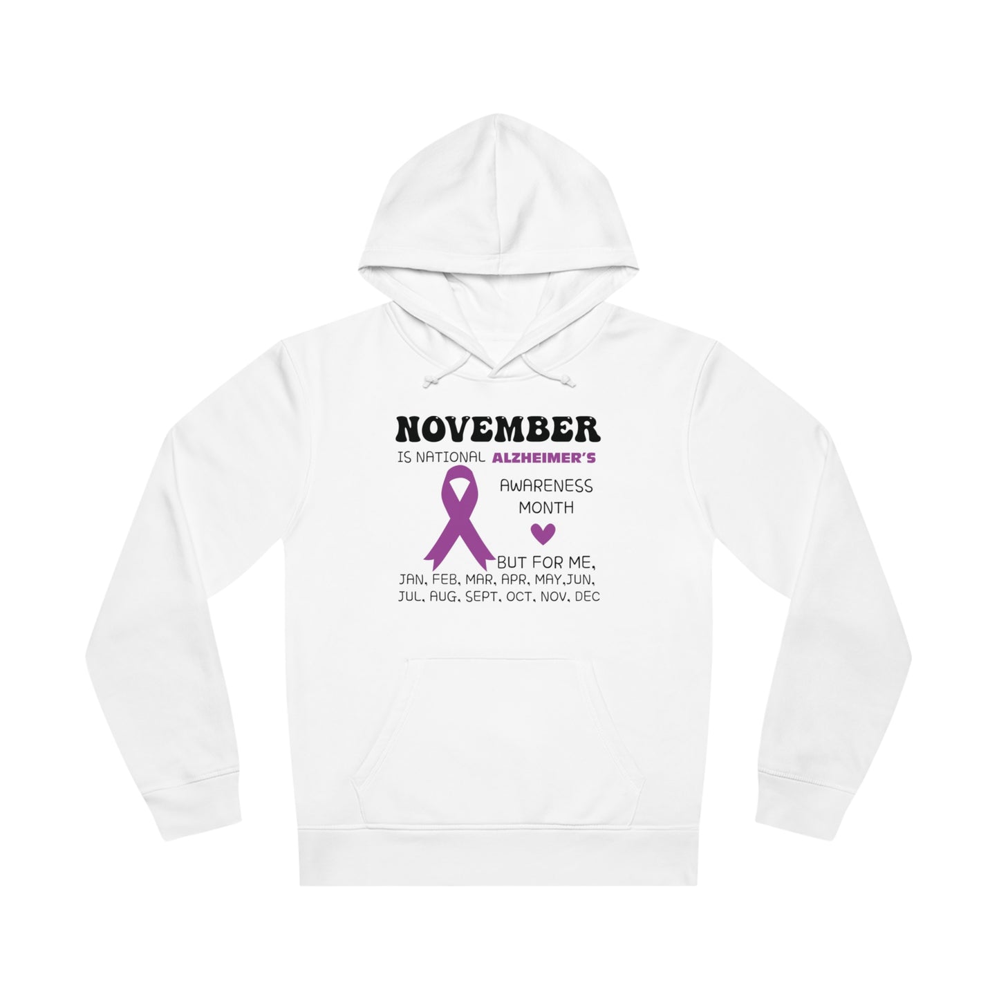 Awareness Month - Alzheimer's, Unisex Organic Drummer Hoodie, Printed