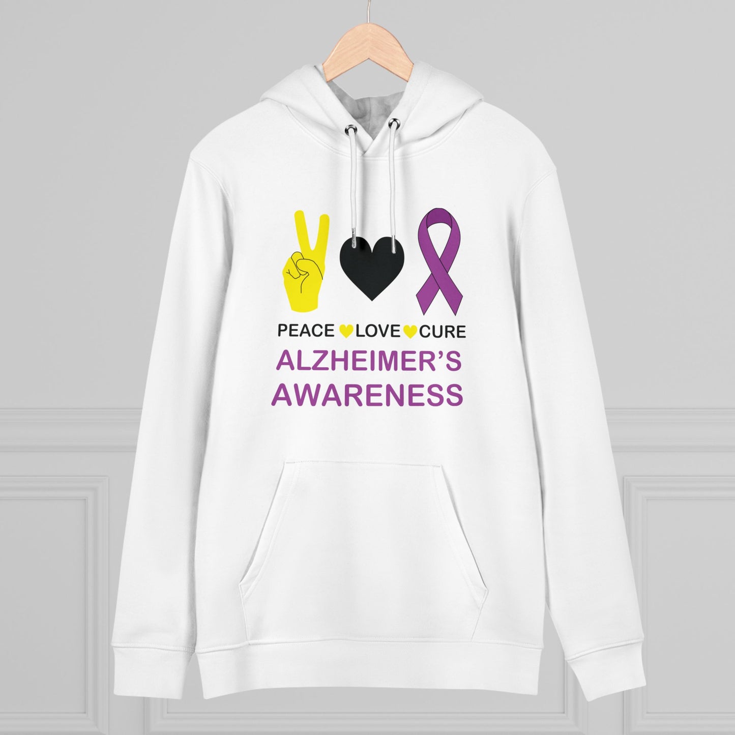 Peace Love Cure - Alzheimer's in Pastel Aesthetic | Unisex Heavy Blend Organic Hoodie Sweatshirt