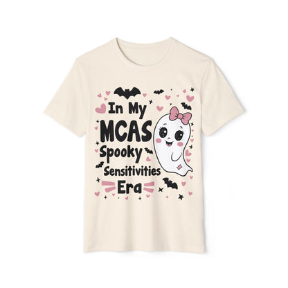 In My MCAS Spooky Sensitivities Era, Unisex Organic Cotton T-shirt (Colorful), Printed