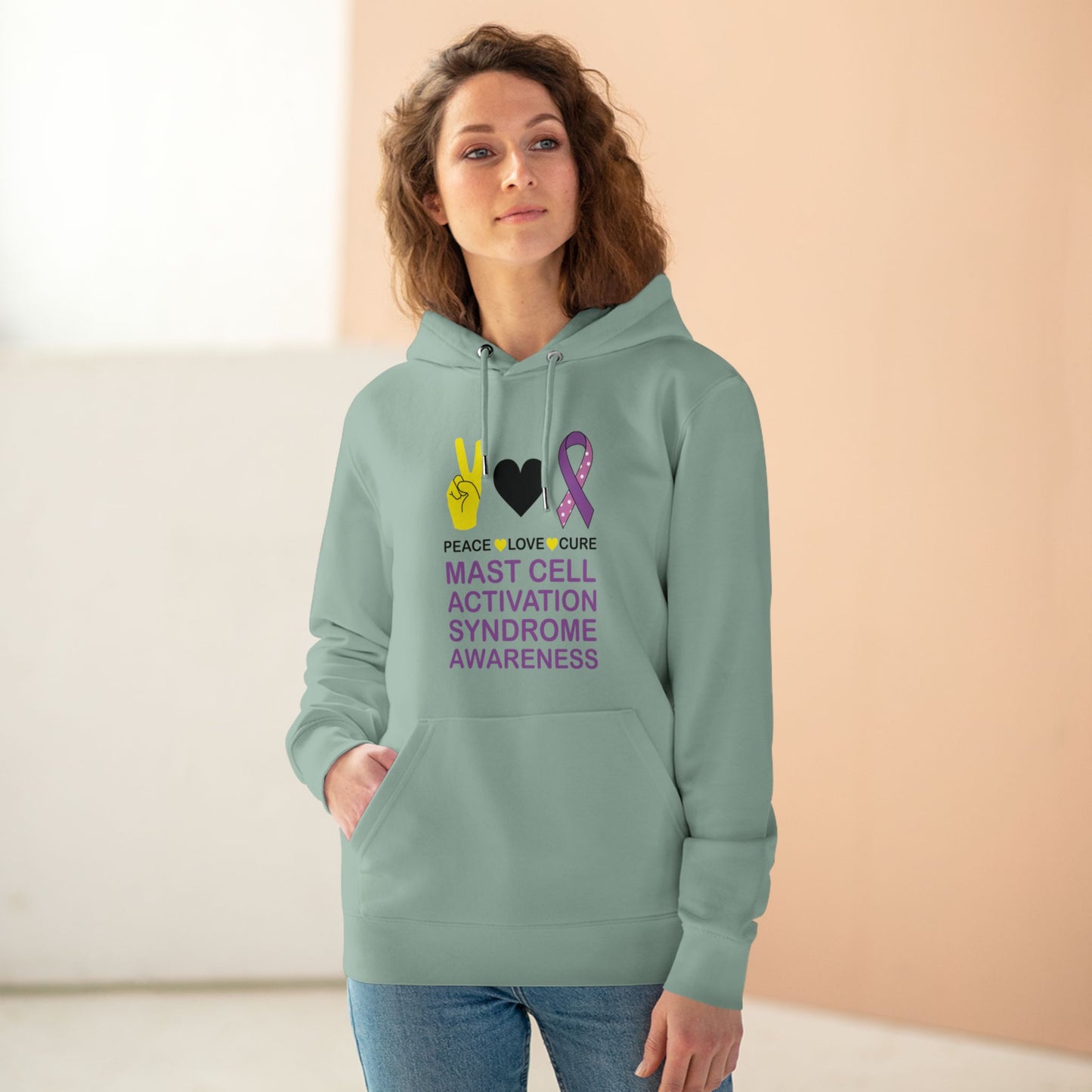 Peace Love Cure - MCAS in Pastel Aesthetic | Unisex Heavy Blend Organic Hoodie Sweatshirt