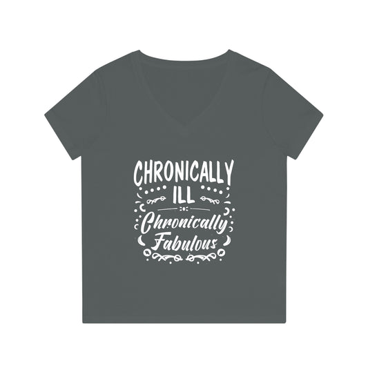 Chronically Ill, Chronically Fabulous, Women's Evoker V-Neck T-Shirt, Printed