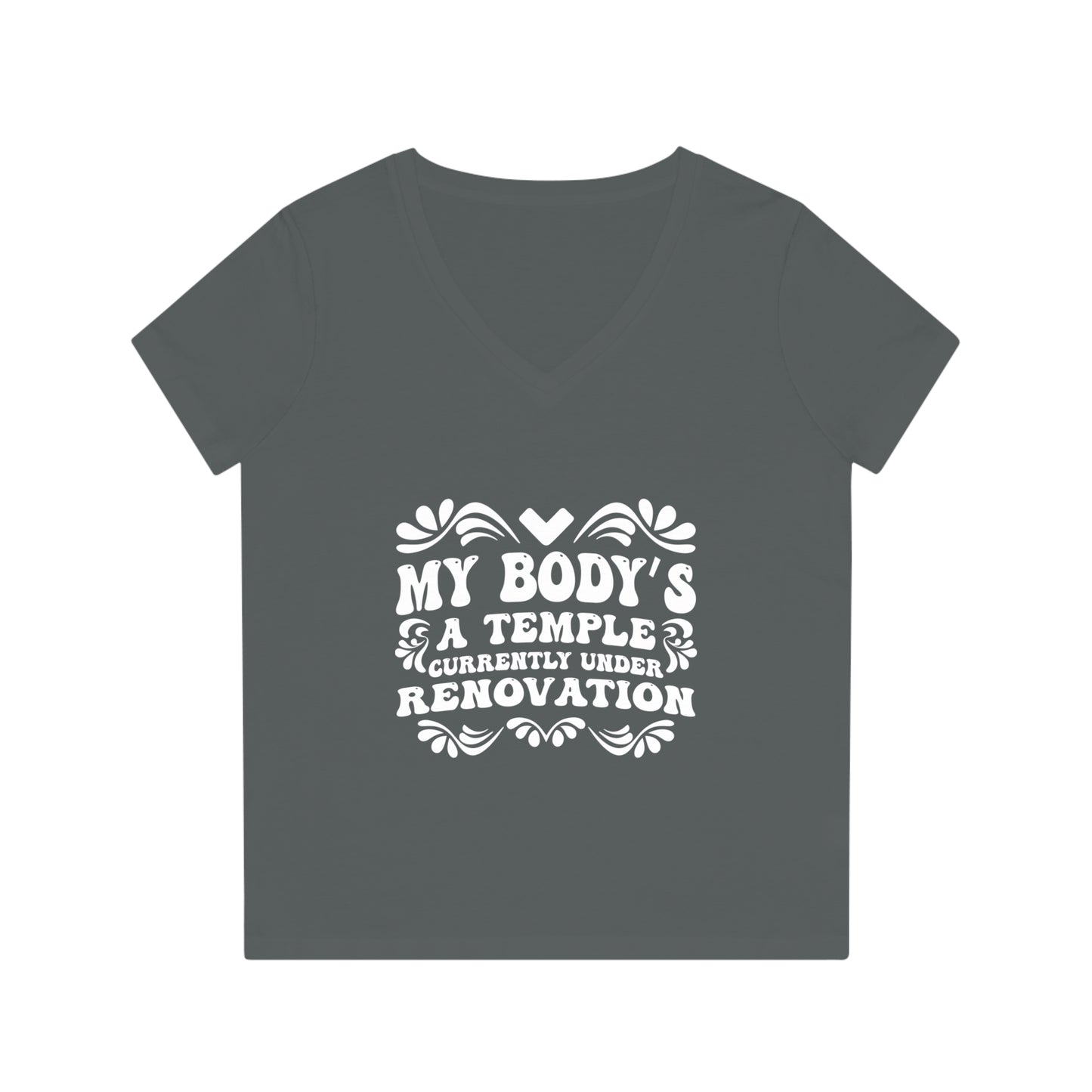 My Body's A Temple..., Women's Evoker V-Neck T-Shirt, Printed