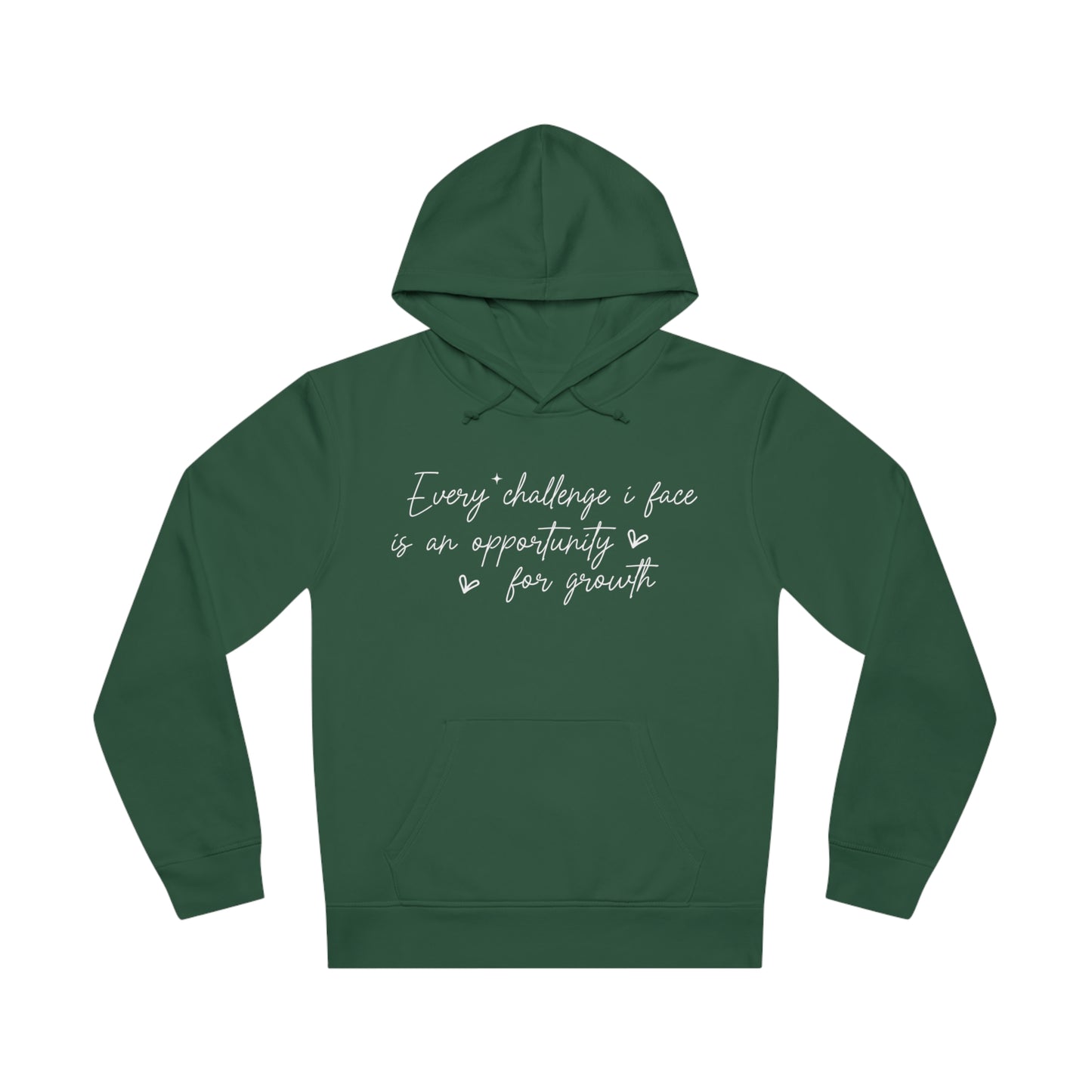 Every Challenge I Face, Unisex Organic Drummer Hoodie, Printed