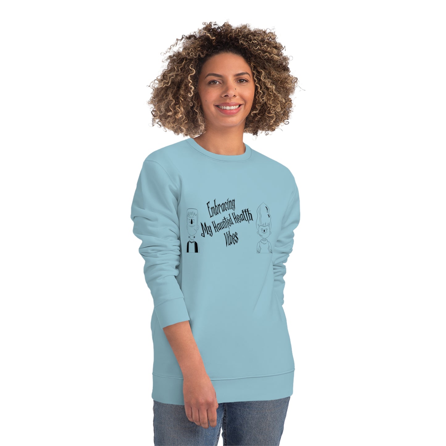 Embracing My Haunted Health Vibes, Unisex Organic Sweatshirt, Printed