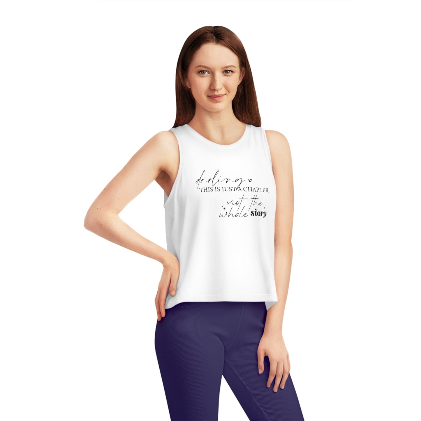 Darling This is Just a Chapter, Women's Dancer Cropped Tank Top, Printed