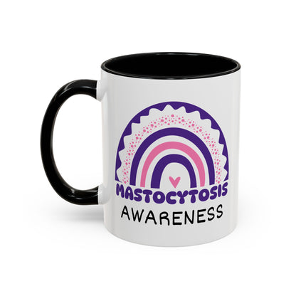 Mastocytosis Big Awareness Rainbow | Lead-free Accent Coffee Mug (11, 15oz)