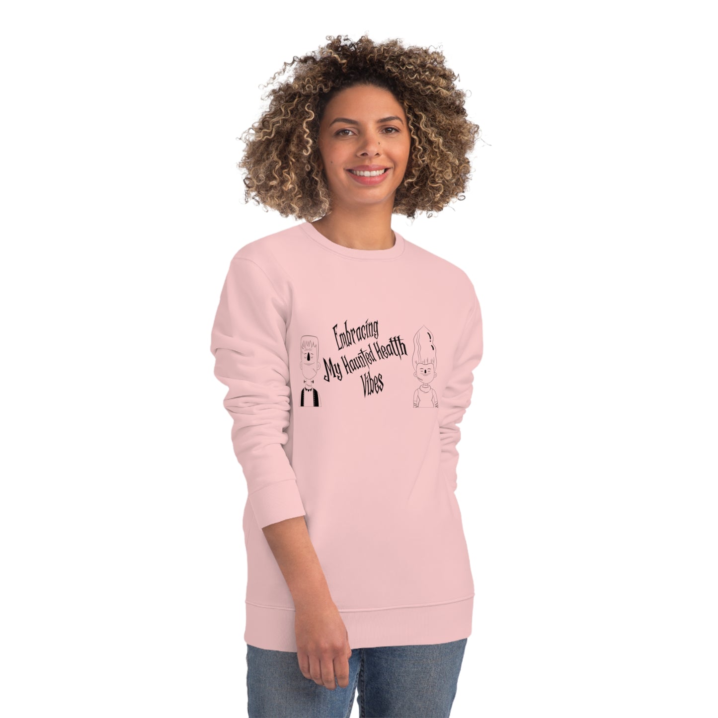 Embracing My Haunted Health Vibes, Unisex Organic Sweatshirt, Printed