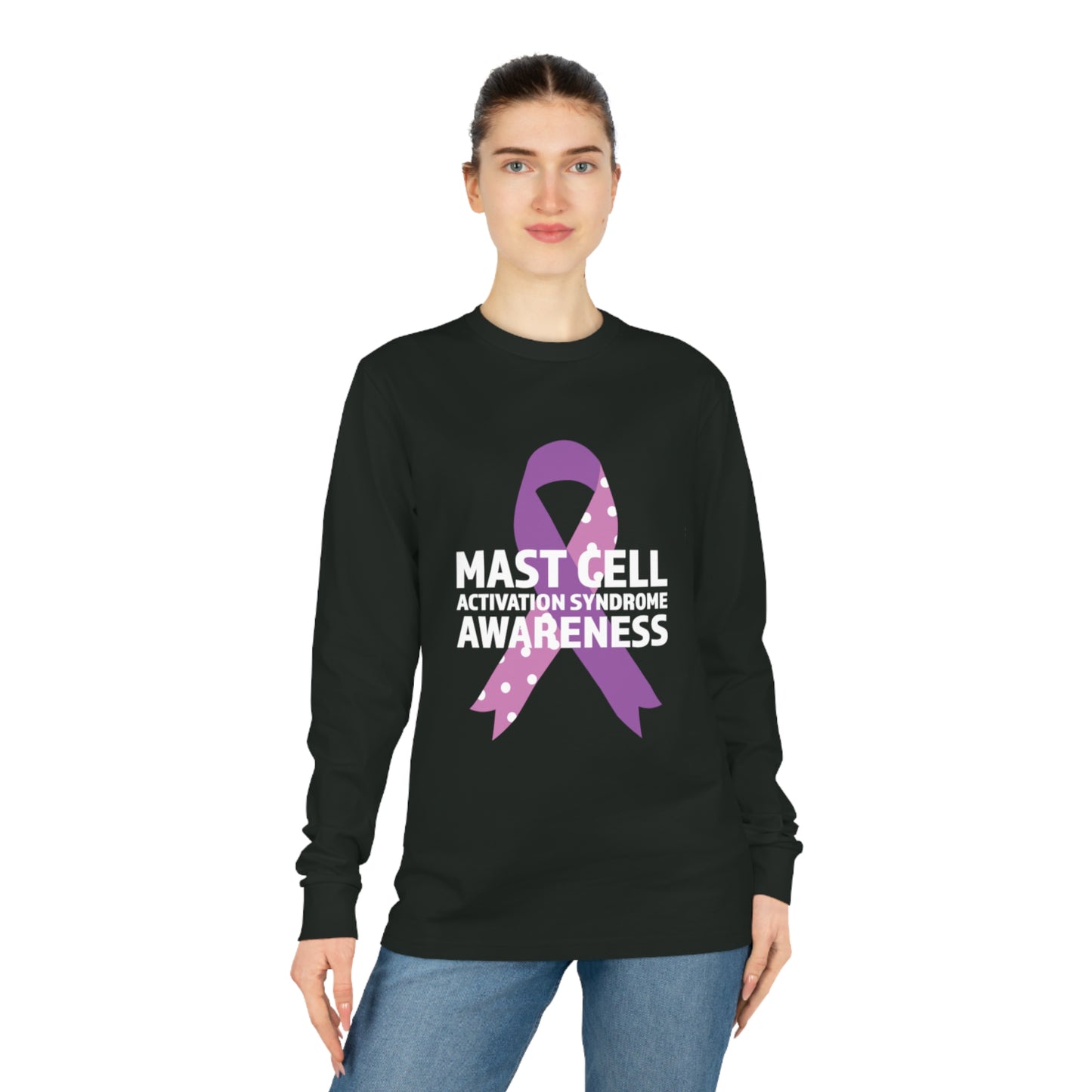 Awareness Ribbon - Mast Cell Activation Syndrome, Unisex Organic Long Sleeve Tee, Printed