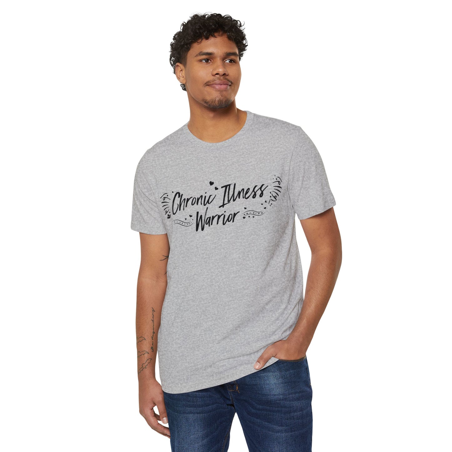 Chronic Illness Warrior, Unisex Organic Cotton T-shirt, Printed