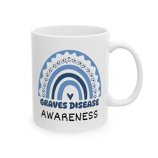 Graves Disease Big Awareness Rainbow | Lead-free Ceramic Mug, (11oz, 15oz)