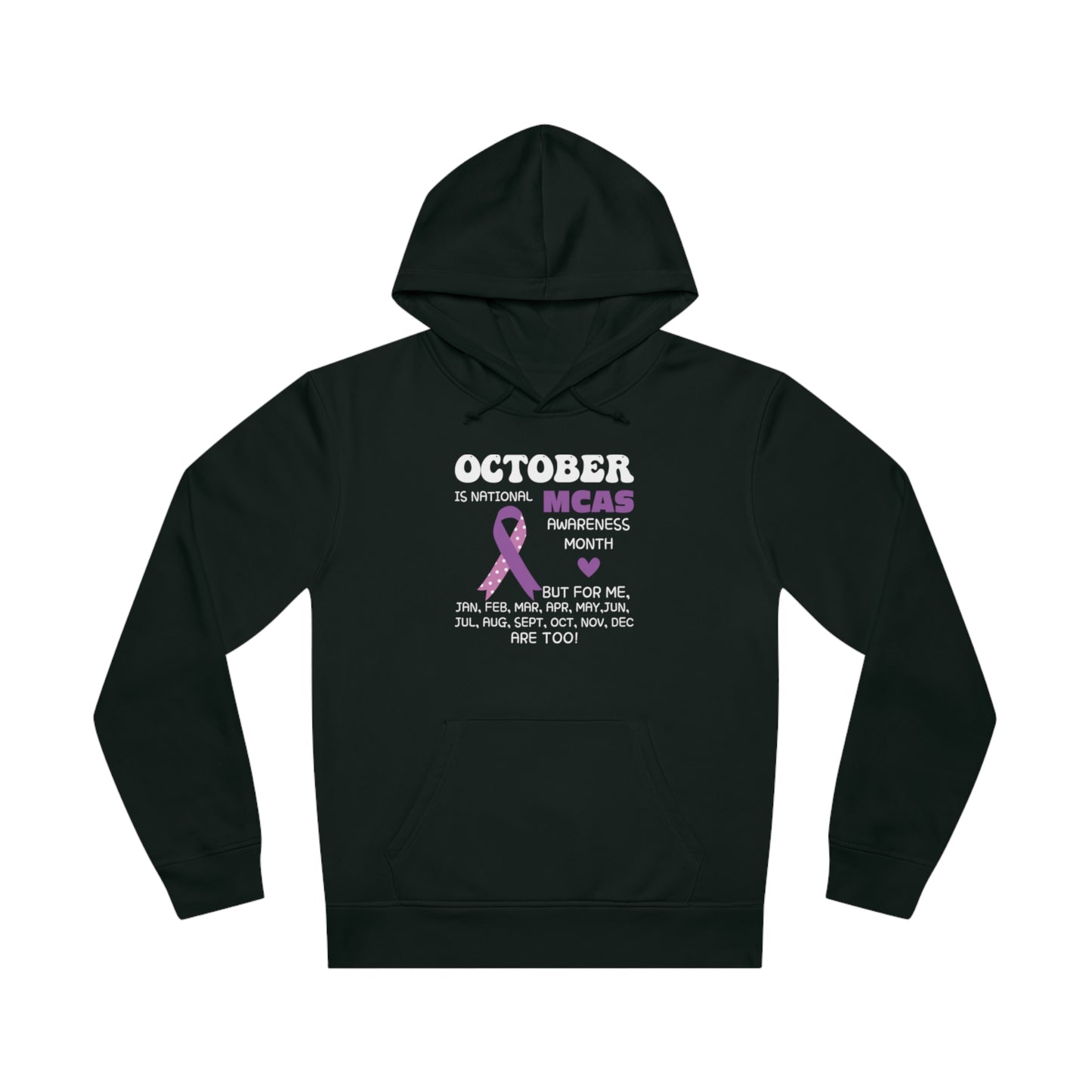 Awareness Month - Mast Cell Activation Syndrome, Unisex Organic Drummer Hoodie, Printed